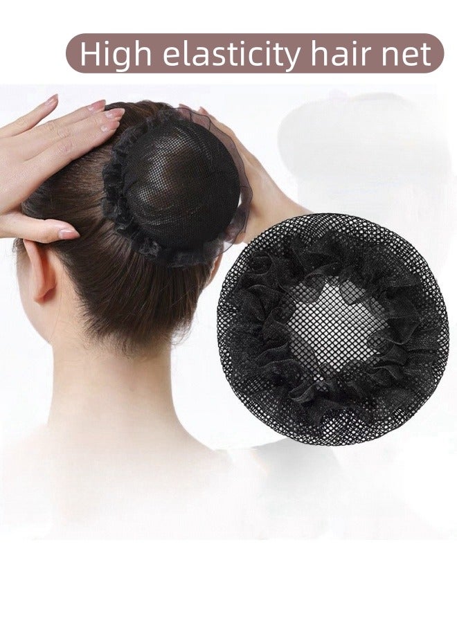 Harse 5Pcs Hair Bun Covers Set, High Elasticity Breathable Bun Nets, Reusable, Suitable for Ballet Dancers, Skating, Yoga, Flight Attendants (Standard Size) - Image 2