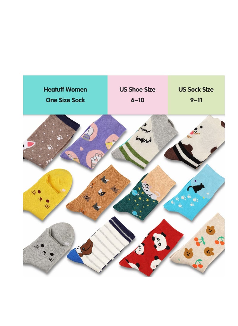 SYOSI - 5 Pack Women's Socks Cotton Funny Crew Socks Fun Cozy Cute Novetly Causal Patterned Socks for Women Gifts - Image 1