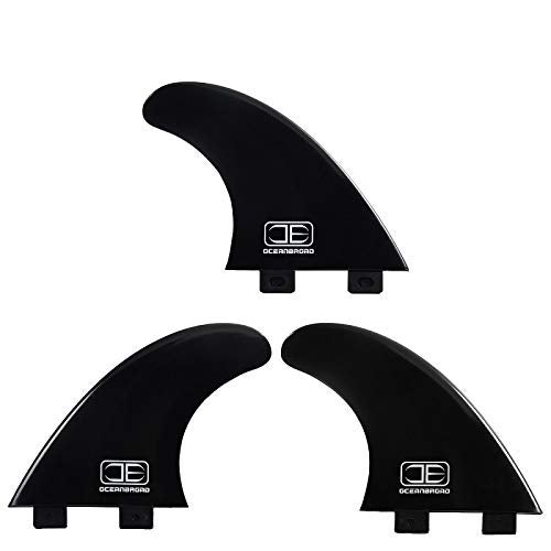 OCEANBROAD Surfboard Fin Thruster 3 Fins for FCS-Based Fin Box with Screws Wax Comb Key - Image 1