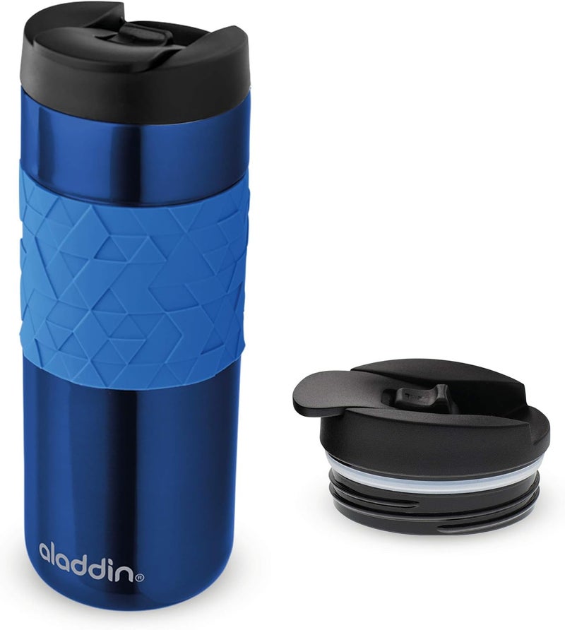 Aladdin Easy Grip Leak Lock Stainless Steel Travel Mug – 470 ml – 100% Leak Proof Vacuum Insulated Blue - Image 4