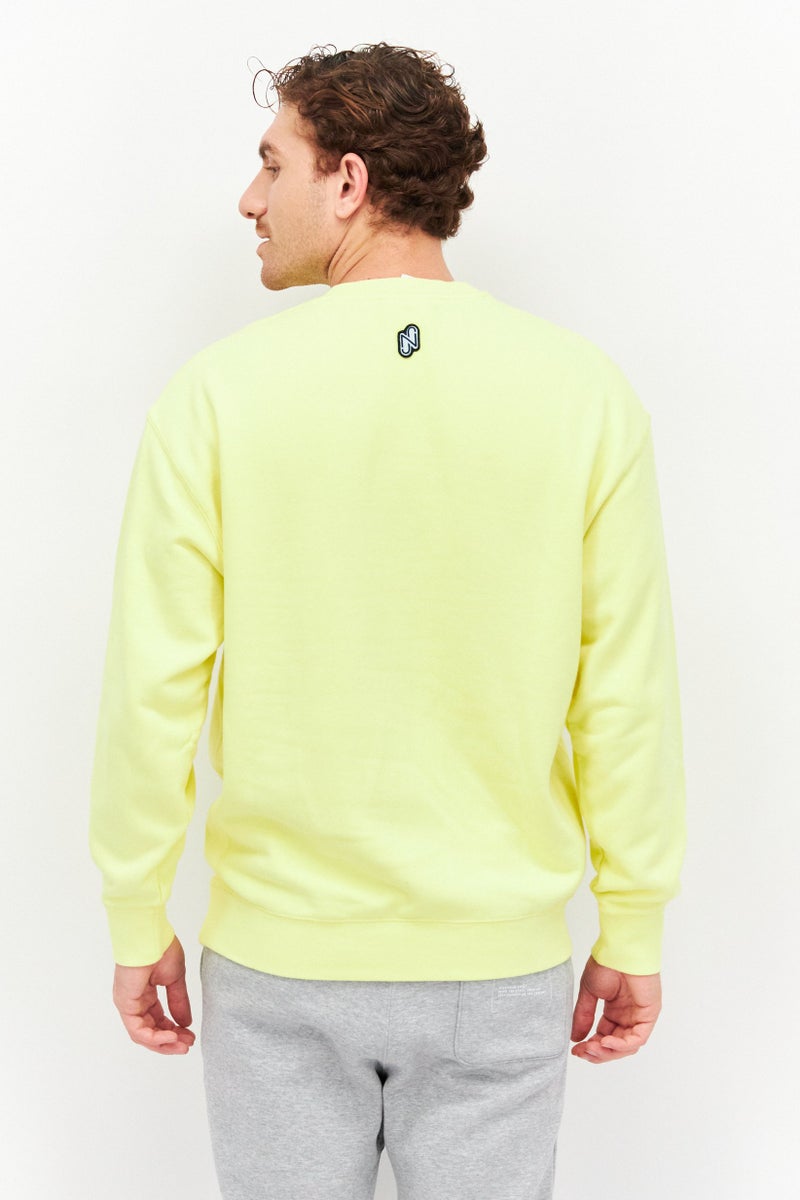 PUMA Puma x NJR Men Sportswear Fit Embroidered Logo Walking Sweatshirts, Yellow  - Image 3