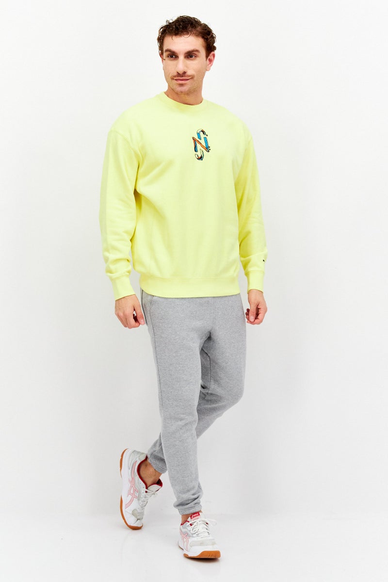 PUMA Puma x NJR Men Sportswear Fit Embroidered Logo Walking Sweatshirts, Yellow  - Image 2