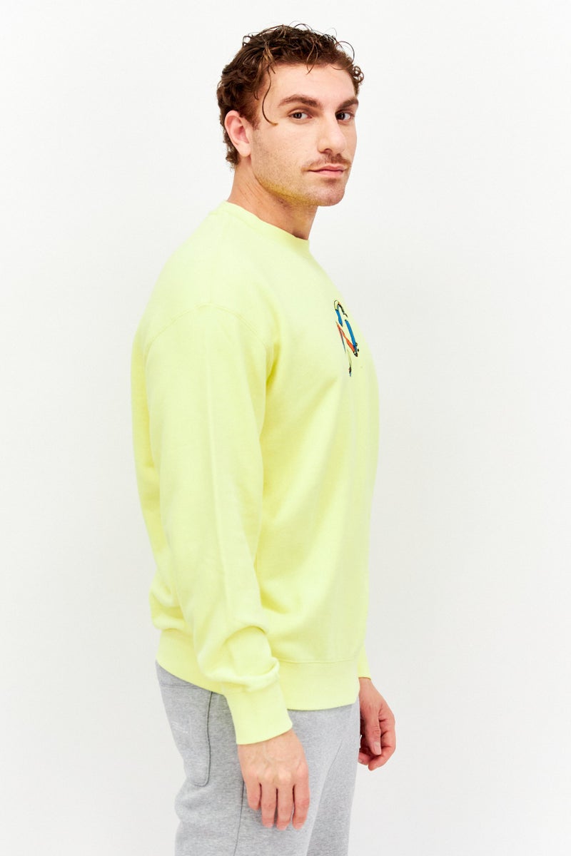 PUMA Puma x NJR Men Sportswear Fit Embroidered Logo Walking Sweatshirts, Yellow  - Image 4