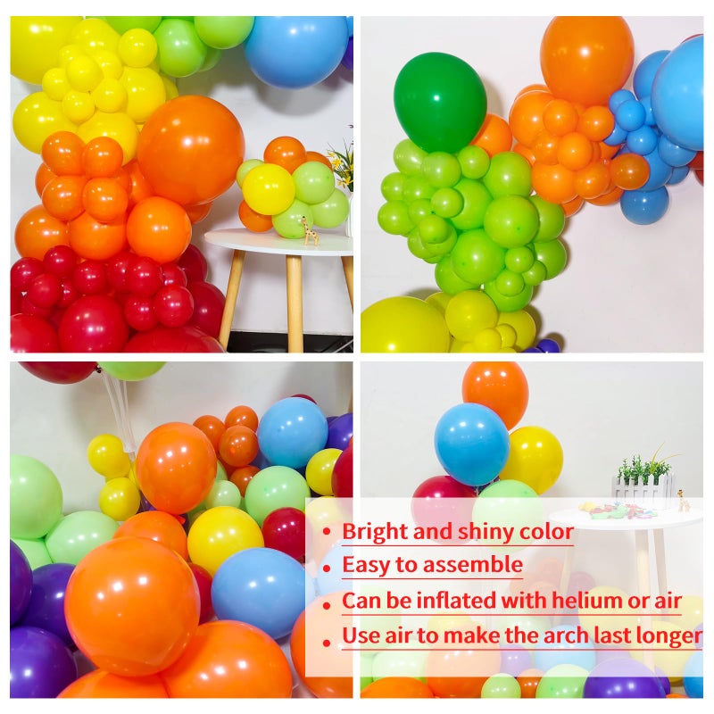 KAWKALSH Rainbow Balloon Arch Kit 111Pcs 18 12 5 Inch Latex Colorful Party Balloons Garland for Birthday Baby Shower Wedding Engagement Anniversary Christmas Party Decorations - Image 5