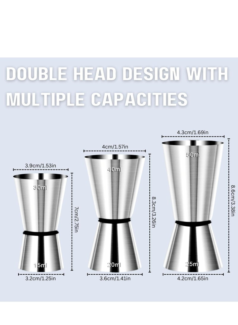 Oasisgalore 3 Pcs 304 Stainless Steel Measuring Cups Set - 30/60 ml, 25/50 ml, 15/30 ml, Espresso Measuring Cups  - Image 2