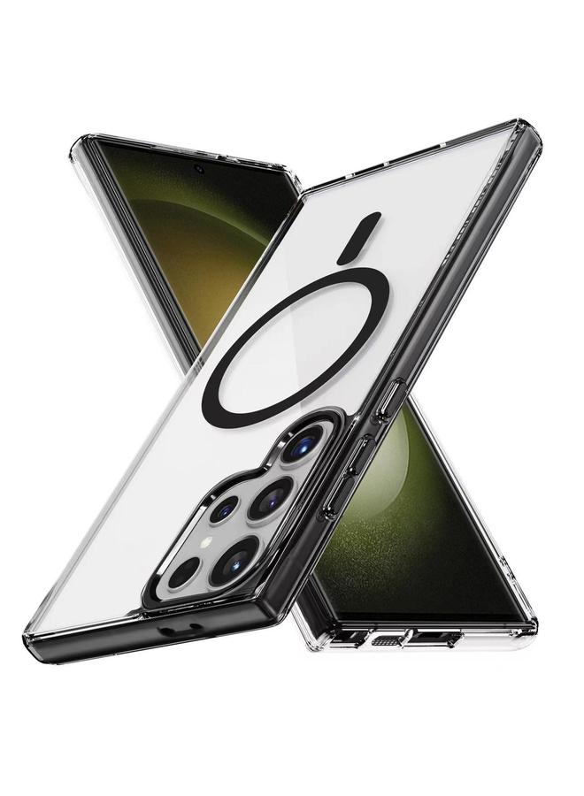 اس-توب جراب لهاتف Samsung Galaxy S23 Ultra 5G بلون ثلجي من سلسلة مغناطيسية من مادة TPU الهجينة المصنوعة من الأكريليك Magsafe - Image 1