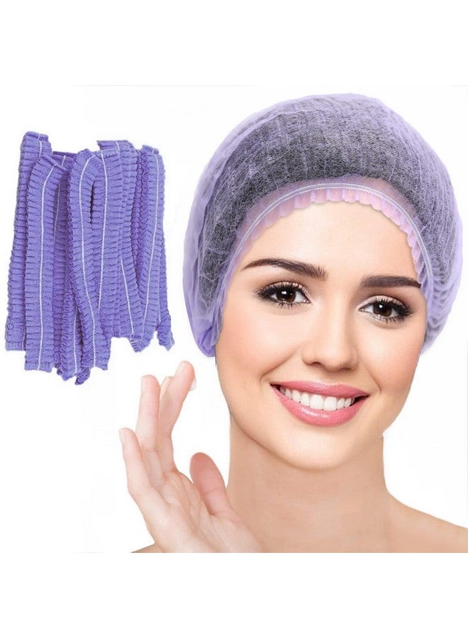 Smilco 200 قطعة من قبعات بوفانت القابلة للتصرف باللون الأرجواني 21 بوصة شبكة شعر مرنة غطاء غبار للخدمة الغذائية غطاء رأس للنوم (200 أرجواني) - Image 1