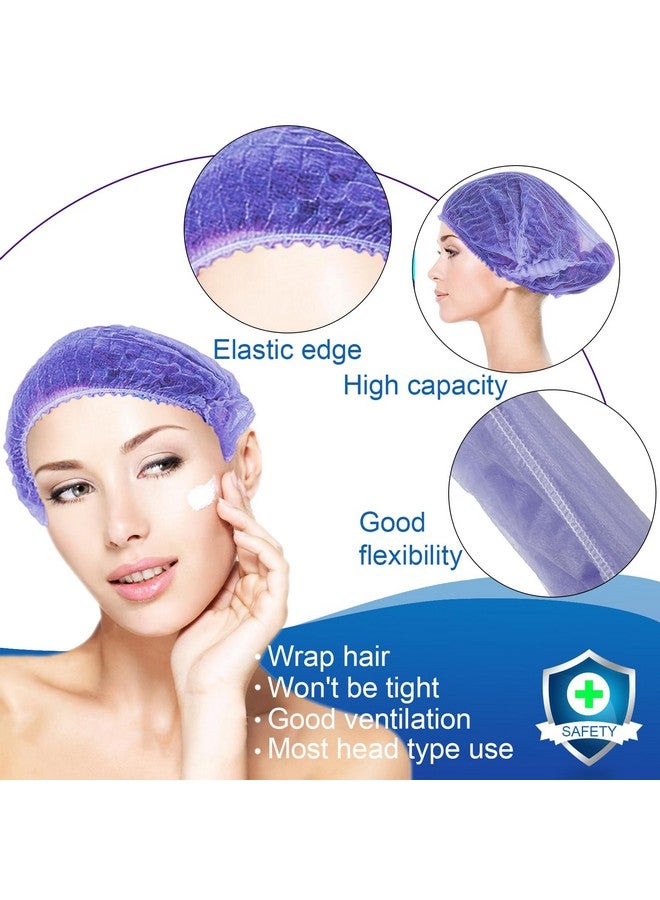 Smilco 200 قطعة من قبعات بوفانت القابلة للتصرف باللون الأرجواني 21 بوصة شبكة شعر مرنة غطاء غبار للخدمة الغذائية غطاء رأس للنوم (200 أرجواني) - Image 5