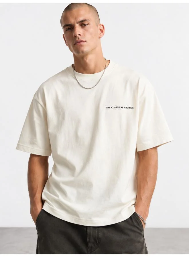 Seventy Five Oversized drop shoulder Athens back log T-shirt
