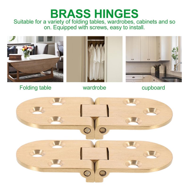 Copper Folding Table Hinge 180 Degree Matte Brushed Finish Thickened Metal Hardware - Image 4