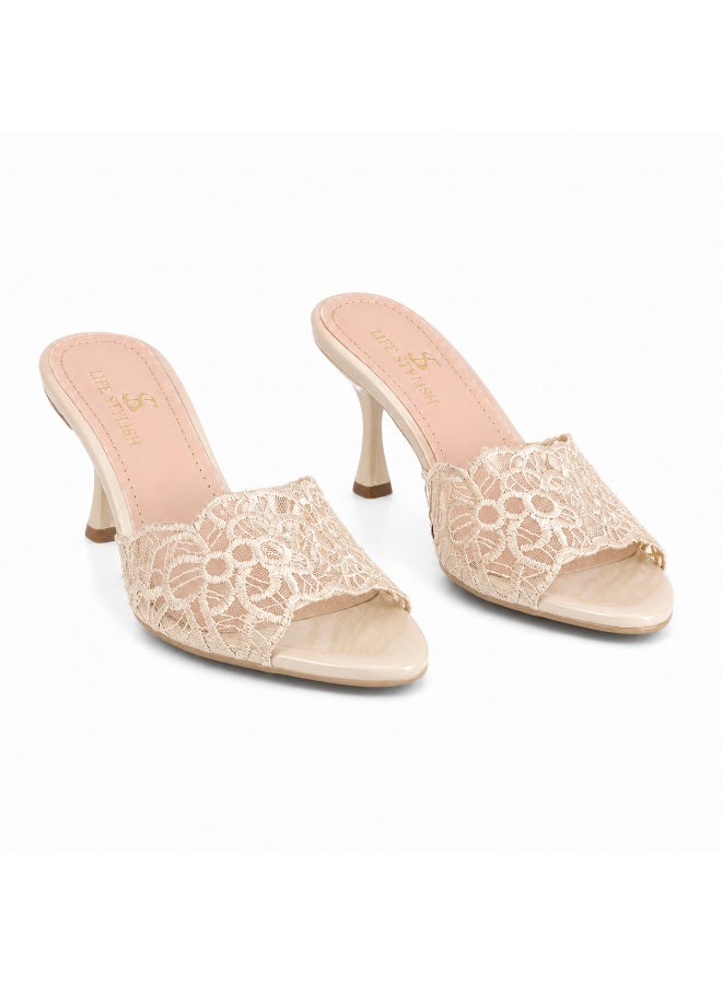LIFESTYLISH Slipper Heeled Dentelle Easy To Wear X-18 - Beige - Image 2
