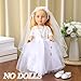 RoundFunny 7 Pcs 18 Inches American Doll Clothes Outfit First Communion Dress with Matching Headband Veil Bracelet Shoes Socks Necklaces Fit 18 Inches Dolls Doll Not IncludedFloral Headband - Image 4