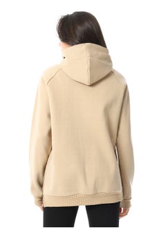 Andora Long Sleeves Slip On Fleeced Plain Hoodie _ Beige  - Image 3