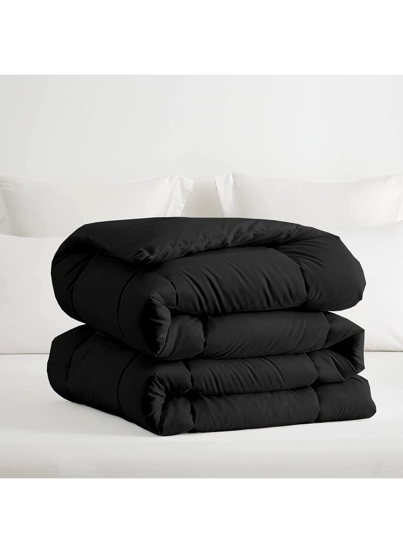 Grace Linen Grace Linen Restful Sleep All Season Comforter Single Size 250 GSM Winter Blanket Soft Microfiber Fill DoharRajaiBlanketDuvet Single Size 60X90 Black Color  - Image 2