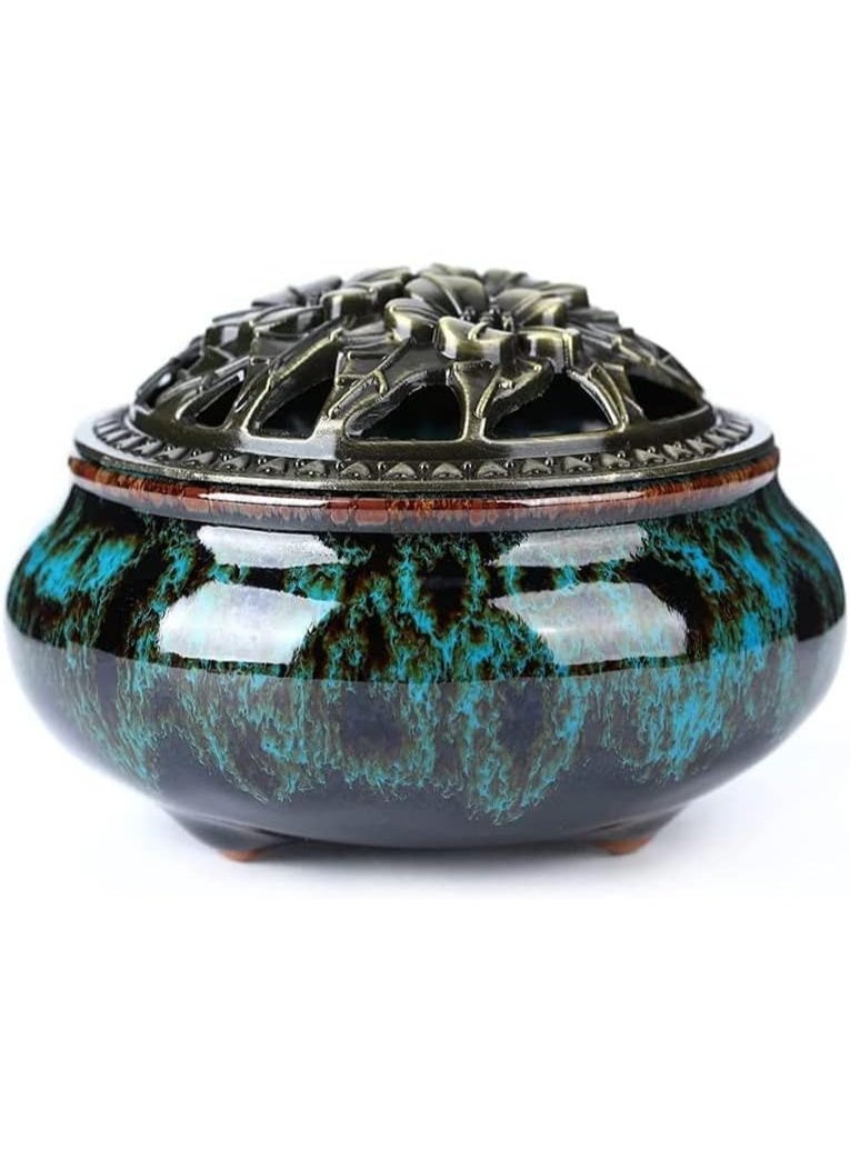 Ceramic Incense Burner, Cone Incense Censer, Handicraft Incense Holder Sticks, with Meditation and Aid Sleeping Effect, Home Fragrance Accessories, for Living Room, Bedroom, Study, Office - Image 1