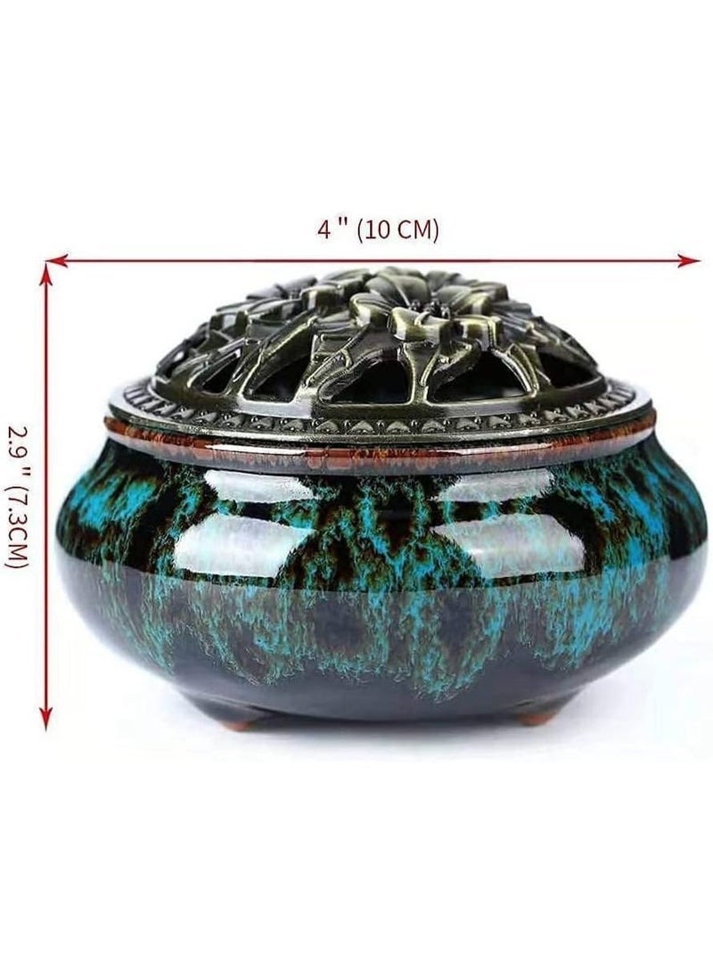 Ceramic Incense Burner, Cone Incense Censer, Handicraft Incense Holder Sticks, with Meditation and Aid Sleeping Effect, Home Fragrance Accessories, for Living Room, Bedroom, Study, Office - Image 2
