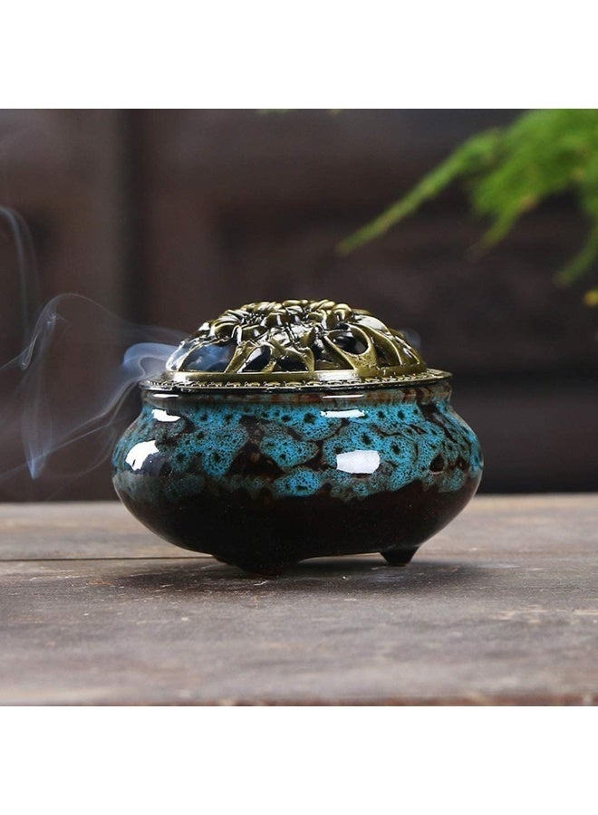 Ceramic Incense Burner, Cone Incense Censer, Handicraft Incense Holder Sticks, with Meditation and Aid Sleeping Effect, Home Fragrance Accessories, for Living Room, Bedroom, Study, Office - Image 3