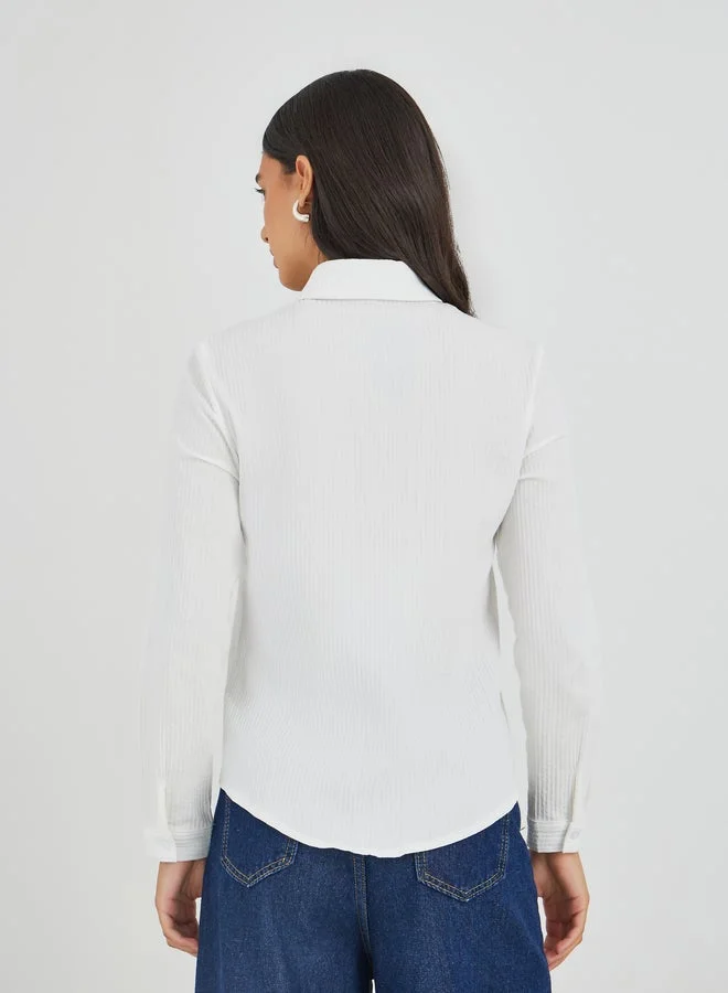 ستايلي قميص ستيلي مطرز بالزهور بأزرار