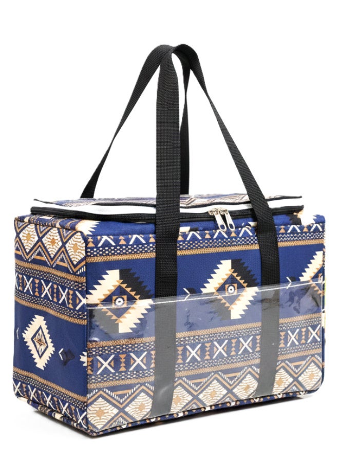 GO2CAMPS Premium Heavy Duty Thermal Insulated Picnic Basket ,Camping Bag , Thermal Travel Cooler Bag [ Large 47 x 21 x 30 CM ] Hot & Cold Multi-Compartment Storage Box for Food, Drinks, Arabic Coffee Dallah, Tea Kettles & Cups | EVA Thick Waterproof & Leak-Proof Picnic Bag | Traditional Arabic Kaki Design Camping Cooler for Desert Trips, Majlis Events, BBQ, Hiking, Outdoor Travel & Family Picnic Accessories - Image 1