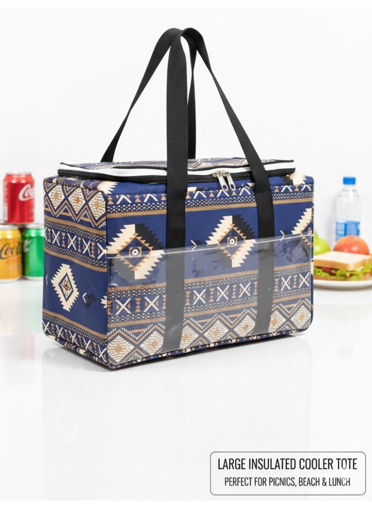 GO2CAMPS Premium Heavy Duty Thermal Insulated Picnic Basket ,Camping Bag , Thermal Travel Cooler Bag [ Large 47 x 21 x 30 CM ] Hot & Cold Multi-Compartment Storage Box for Food, Drinks, Arabic Coffee Dallah, Tea Kettles & Cups | EVA Thick Waterproof & Leak-Proof Picnic Bag | Traditional Arabic Kaki Design Camping Cooler for Desert Trips, Majlis Events, BBQ, Hiking, Outdoor Travel & Family Picnic Accessories - Image 3