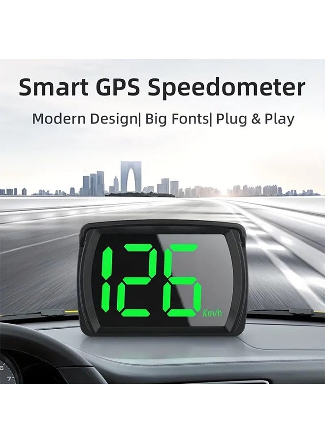 عداد السرعة الذكي GpS عالي السرعة، شاشة رقمية كبيرة عرض رأسي عالي الوضوح لجميع السيارات، توصيل وتشغيل كابل - Image 4