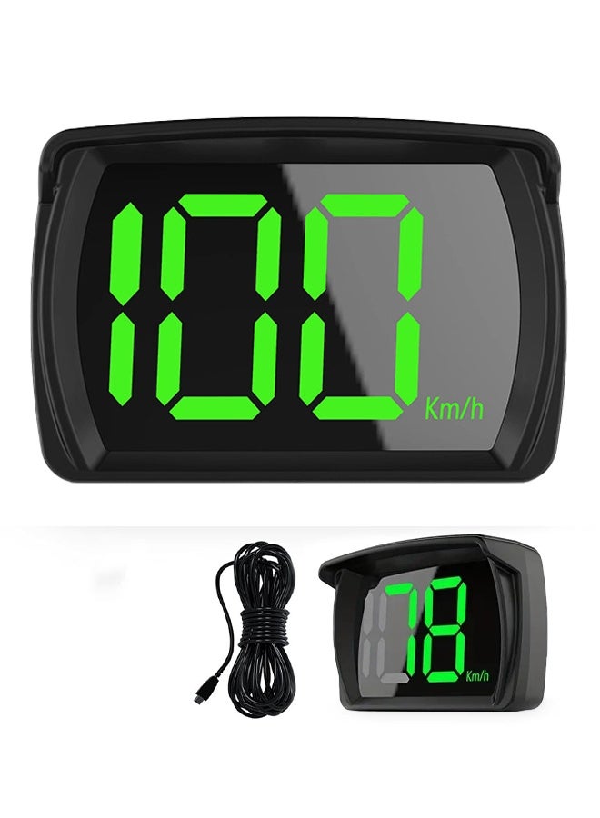 عداد السرعة الذكي GpS عالي السرعة، شاشة رقمية كبيرة عرض رأسي عالي الوضوح لجميع السيارات، توصيل وتشغيل كابل - Image 1