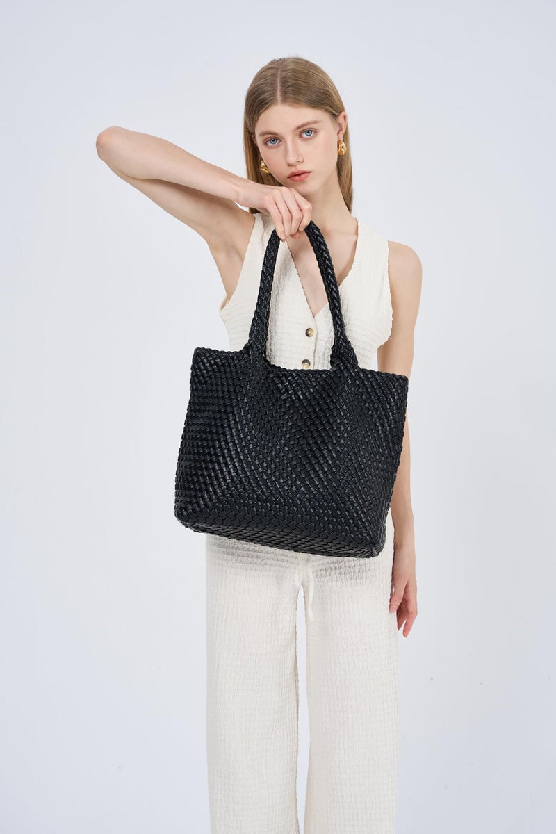 MELOLILA Woven Purses for Women Large Designer Purse Large Woven Tote Bag Weave Leather Handbag - Image 2
