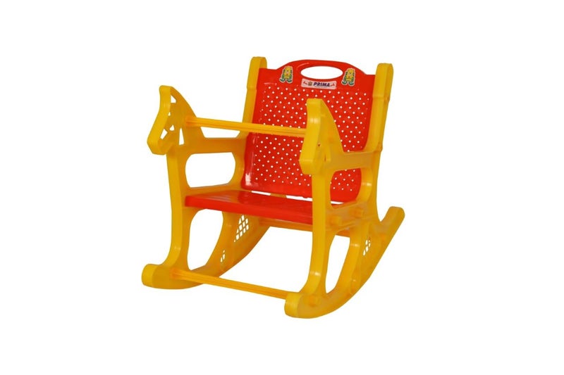 Prima Baby Rocking Plastic Chair For Kids, Toddlers, Rocker And Bouncer With Backrest For 6 Month To 3 Years Age Kids(Red/Yellow) - Image 2