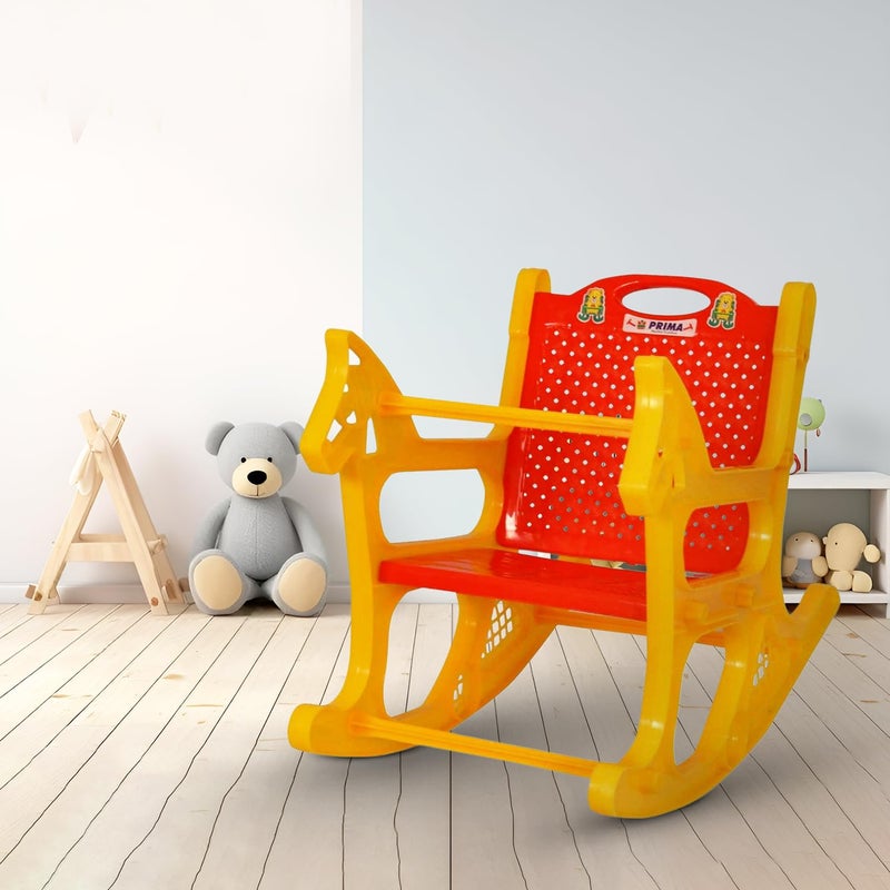 Prima Baby Rocking Plastic Chair For Kids, Toddlers, Rocker And Bouncer With Backrest For 6 Month To 3 Years Age Kids(Red/Yellow) - Image 5