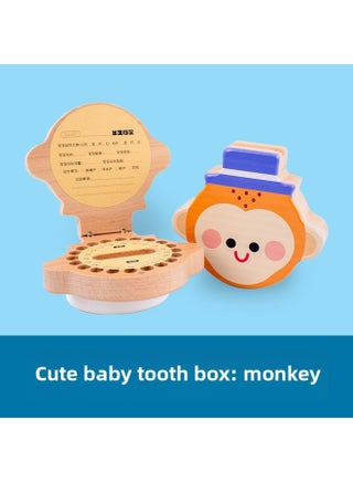 Mengqu Children's Milk Teeth Storage Box Baby's Fairy Hair Umbilical Cord Wooden Preservation Commemorative Box Boys And Girls Clip Cotton-Color:Meng Fun Milk Teeth Box-Monkey - pzsku/ZD36BBDE5F4A2B7D5049EZ/45/1745567846/7a68b481-c97e-4160-a106-464f9ab31759