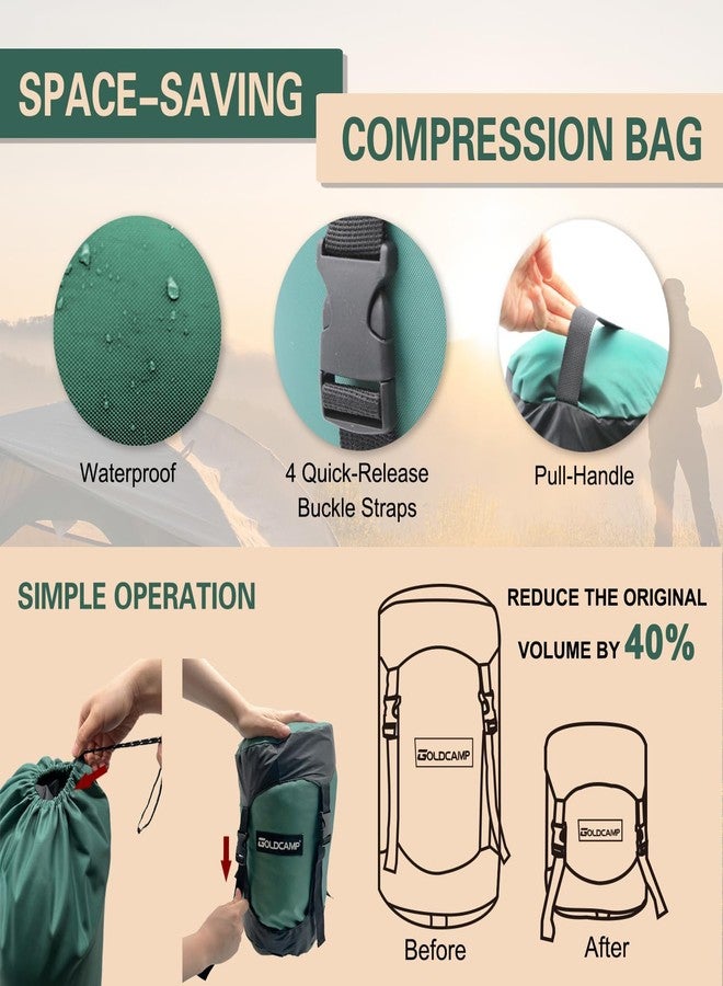 GoldCamp Sleeping Bag Stuff Sack, 40% More Storage! 18L/30L/43L/49L/65L Compression Stuff Sack, Waterproof & Ultralight - Space Saving Gear for Camping, Hiking (Green, XXXL) - Image 4
