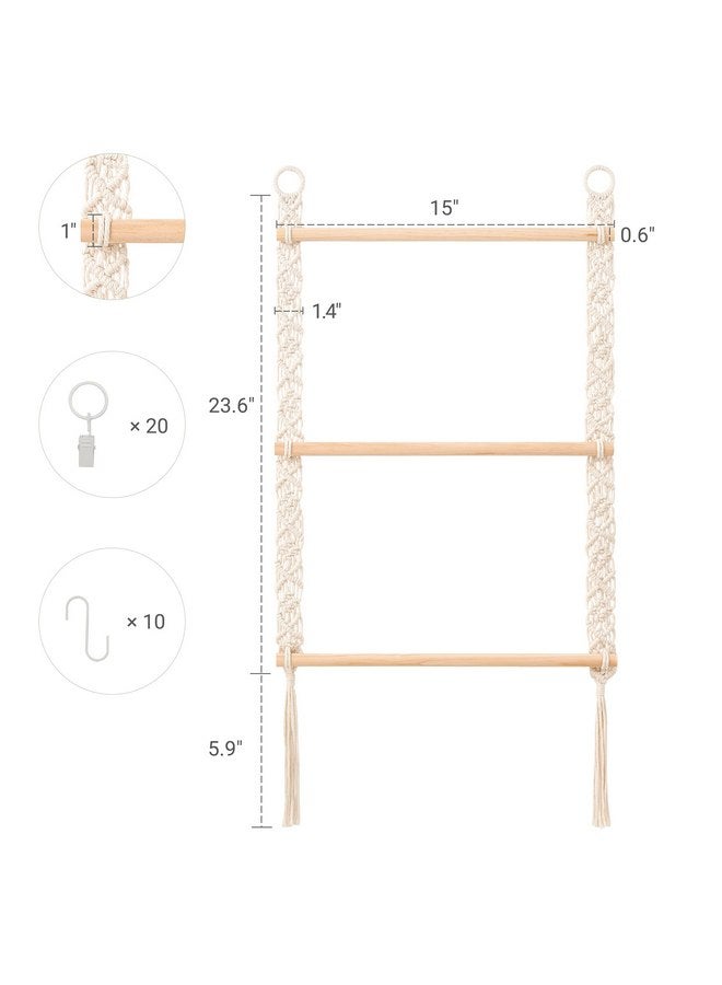 داهي منظم ربطات الشعر من Dahey للفتيات مع 30 خطافًا لتعليق الشعر على الحائط وحامل ربطات الشعر منظم لتخزين إكسسوارات الشعر وديكور غرفة الأطفال على طراز بوهو، 29.5 × 15 بوصة - Image 5