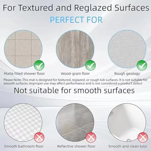 MeimeiDe Bathtub Mat Non-Slip Silicone Soft Odorless Large Bath Mat No Suction Cups for Refinished,Reglazed and Textured Shower Mats Non Slip Extra Long Tub Mat (16x40inch Beige) - Image 3