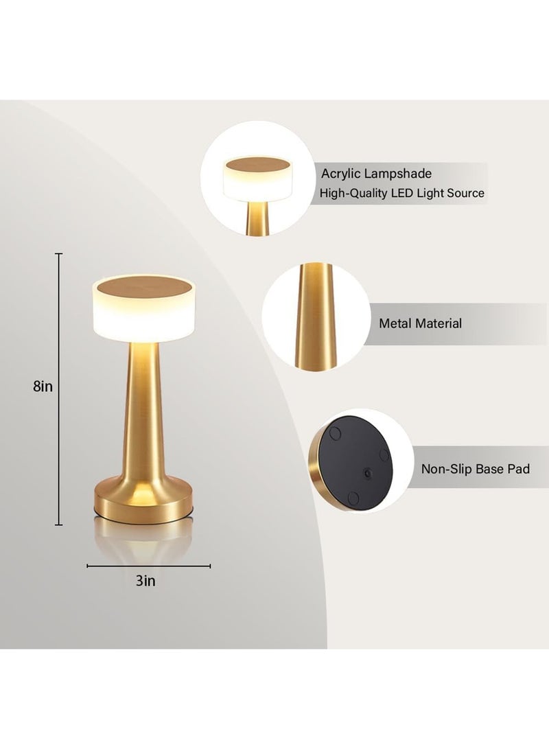 LED Table Lamp with Touch Sensor, 3 Modes, Stepless Dimming, Energy-Saving Portable Rechargeable Cordless Desk Lamp, Suitable for Bedrooms, Kids Nursery, Restaurants, Nightstand, Terraces, Hotels, Bedside Lamps  - Image 3
