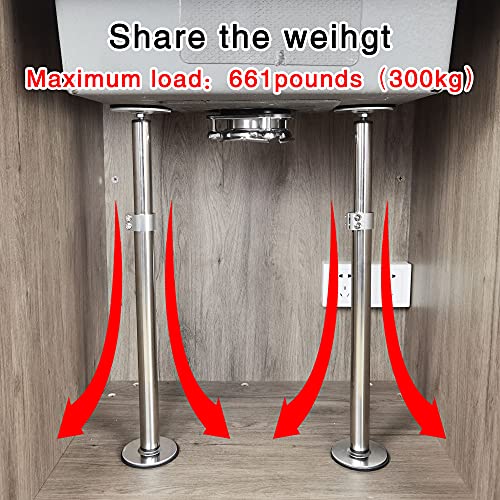 TYESTAND ST-2 Undermount Sink Brackets Stainless Steel Adjustable Support Sink Legs Installation and Repair System Kit For Kitchen Sink (16-29.5inches(41-75cm)) - Image 2