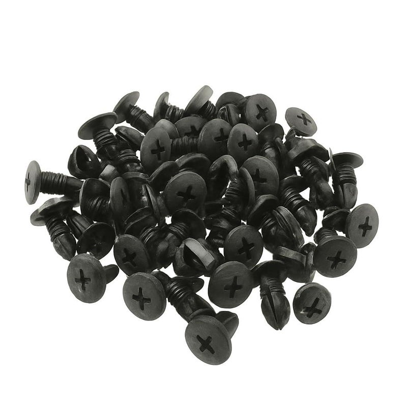 ZUPEYA Premium Car Plastic Screw Fasteners for Car Bumper Mudguard Door Pad Fender Lining,Compatible (Black in Color) (50) - Image 1