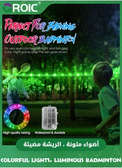 GROIC Badminton Net Light, 17 Colors 8 Modes Waterproof LED Light with Remote for Backyard Badminton Volleyball Game at Night,LED Light for Playing Junior Tennis, Backyard Games with 4 LED Shuttlecocks  - Image 4