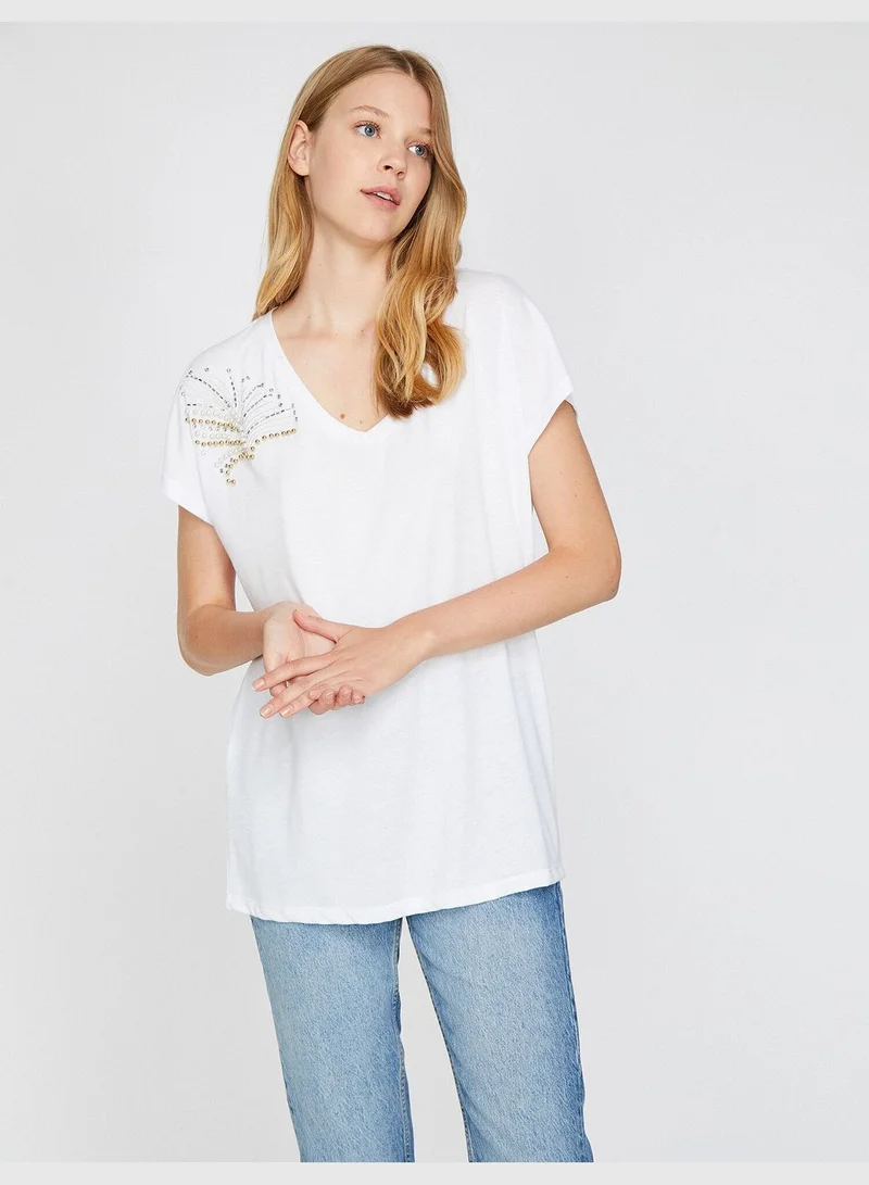 كوتون Stone Detailed T-Shirt