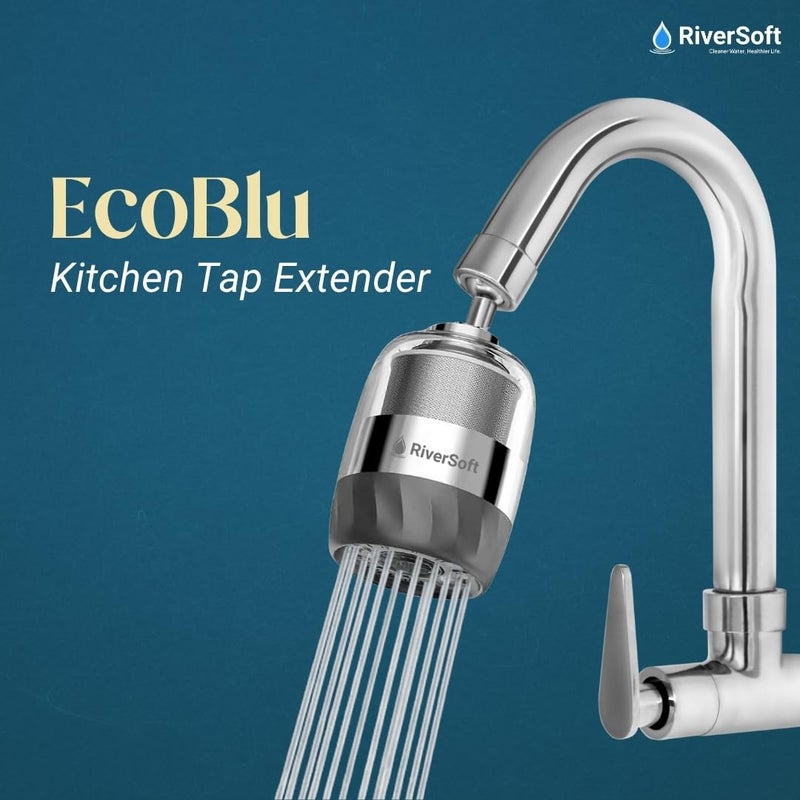 RiverSoft Ecoblu NEO EB-06 Tap Extension for Kitchen Sink | 3 Flow Modes| Built-in Filter | 720° Rotatable Kitchen Tap Extender | Water-Saving Faucet Extension for Kitchen - Image 2