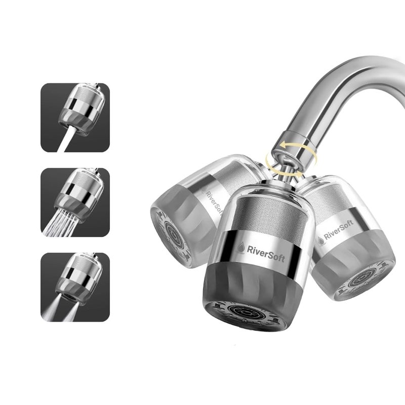 RiverSoft Ecoblu NEO EB-06 Tap Extension for Kitchen Sink | 3 Flow Modes| Built-in Filter | 720° Rotatable Kitchen Tap Extender | Water-Saving Faucet Extension for Kitchen - Image 1