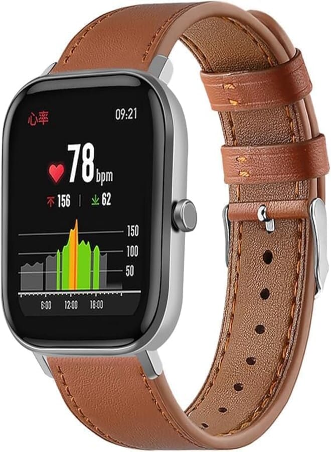 Next Next Store 20mm Genuine Leather Watch Band Compatible with Amazfit Bip U Pro/Bip S Lite/Bip 3/Bip 3 Pro, GTS/GTS 2/GTS 2e/GTS 2 Mini/GTS 3/GTS 4 Mini/GTR Mini/GTR Mini