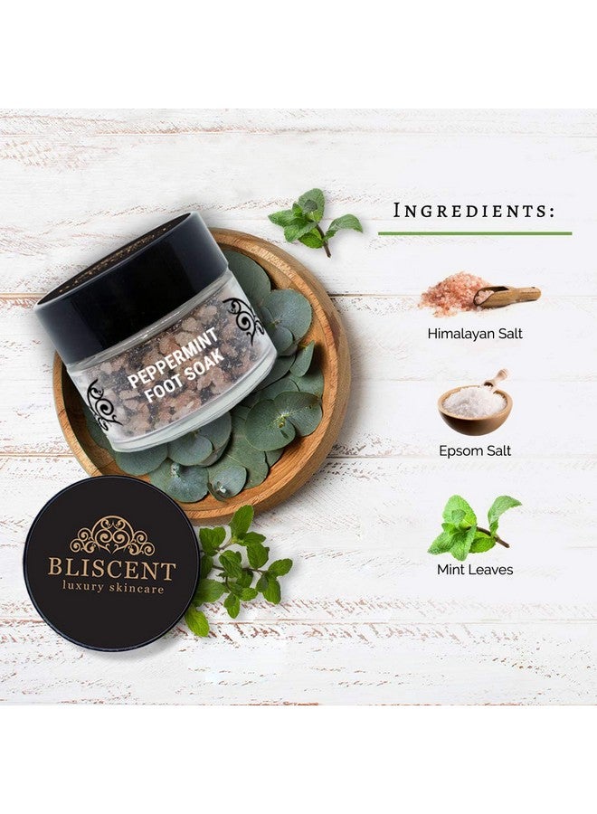 BLISCENT Luxury Skincare Peppermint Foot Soak, Scrub For Energizing Foot Massage, Exfoliator Dry Skin Remover, Soft And Smooth Feet - 100 G - Image 3