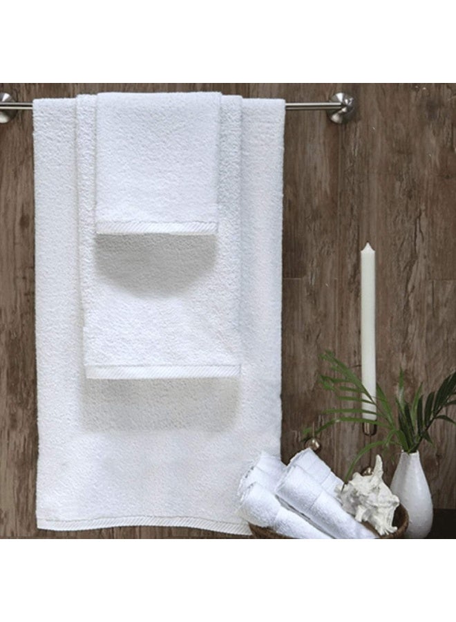 Lushh Premium White Towels, 100% Cotton 650GSM (Face Towel) 33x33 Cm, White - Image 1