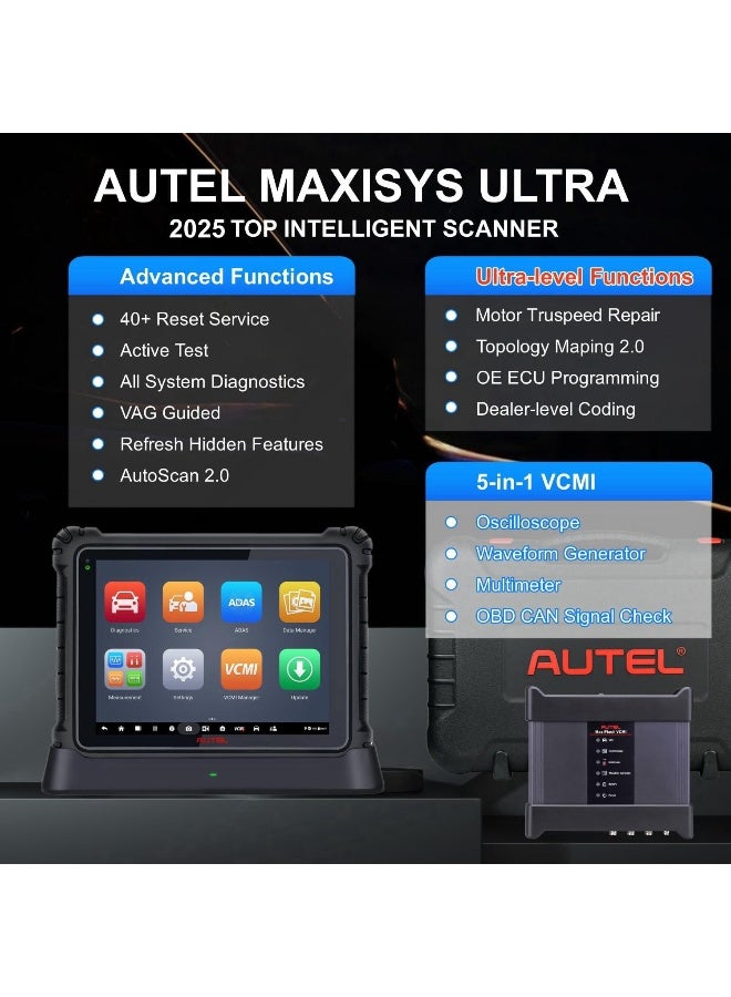 Autel MaxiSys Ultra OBD2 Scanner, 2025 Top MSUltra Intelligent Scan Diagnostic Tool [with MV108 & 5-in-1 VCMI] - Image 2