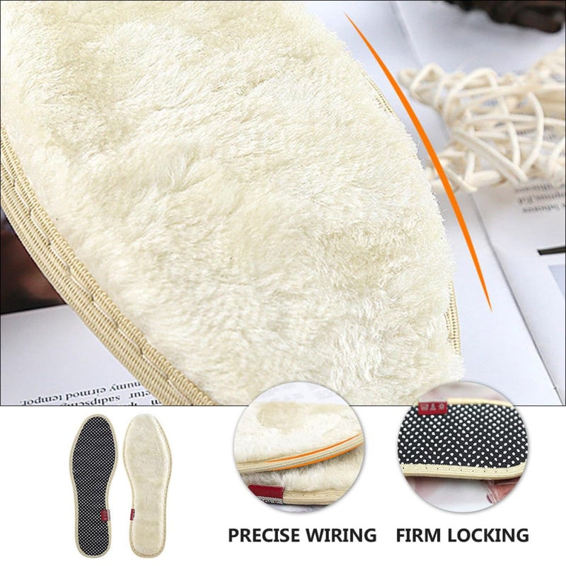 Thickened Warm Plush Insoles 2 Pairs Breathable Winter Shoe Pads For Boots - Image 4