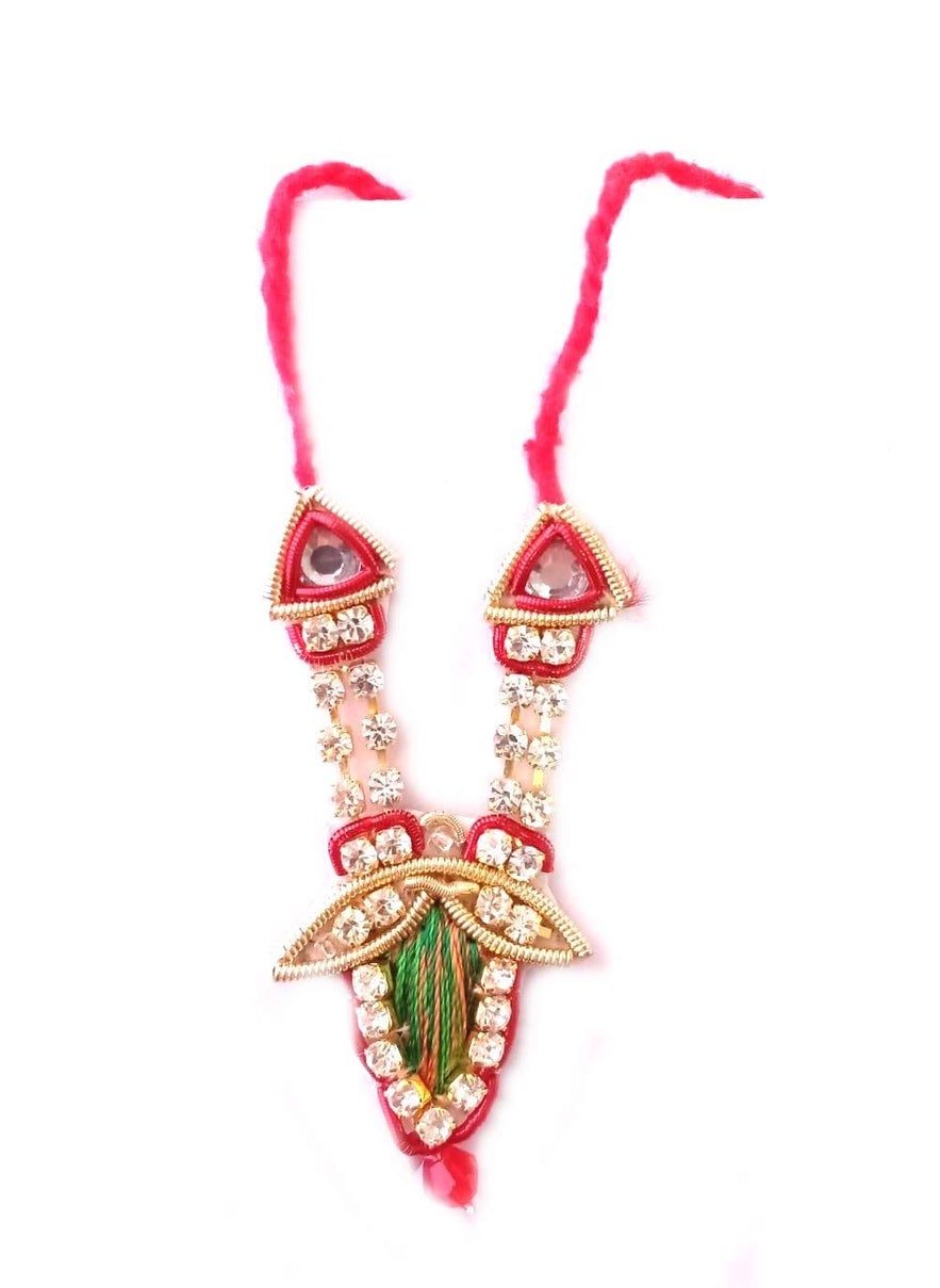 MNAONLINE1931 MNAONLINE1931 Elegent Zari Mukut Mala Set for Laddu GopalHeavy Diamond Mukut Mala Set  - Image 2