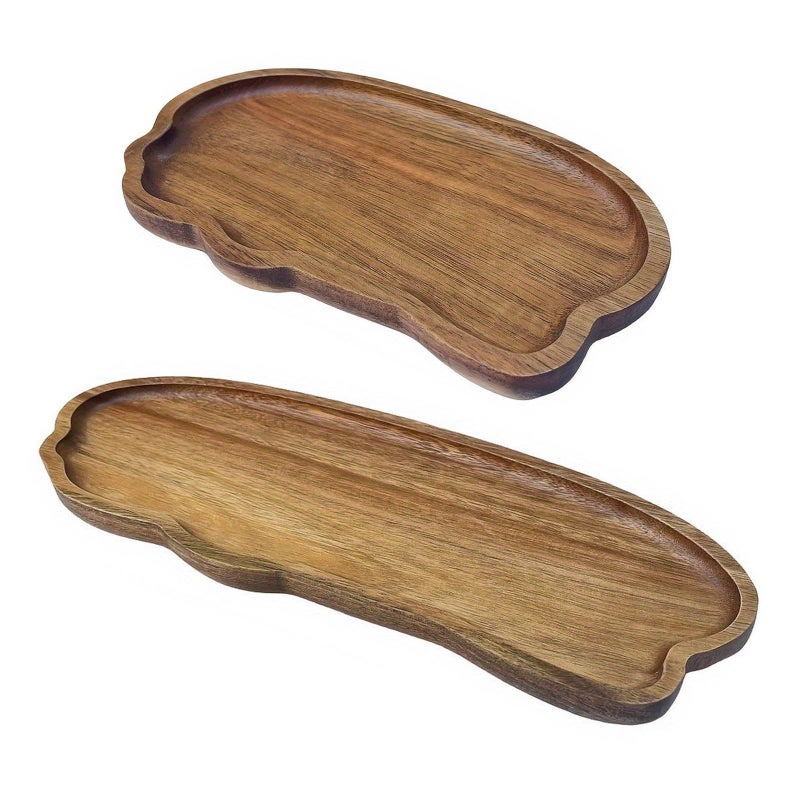 Artistic Wooden Cloud Shape Serving Tray Thermal Protective Organizer for Elegant Dining Decoration - Image 5