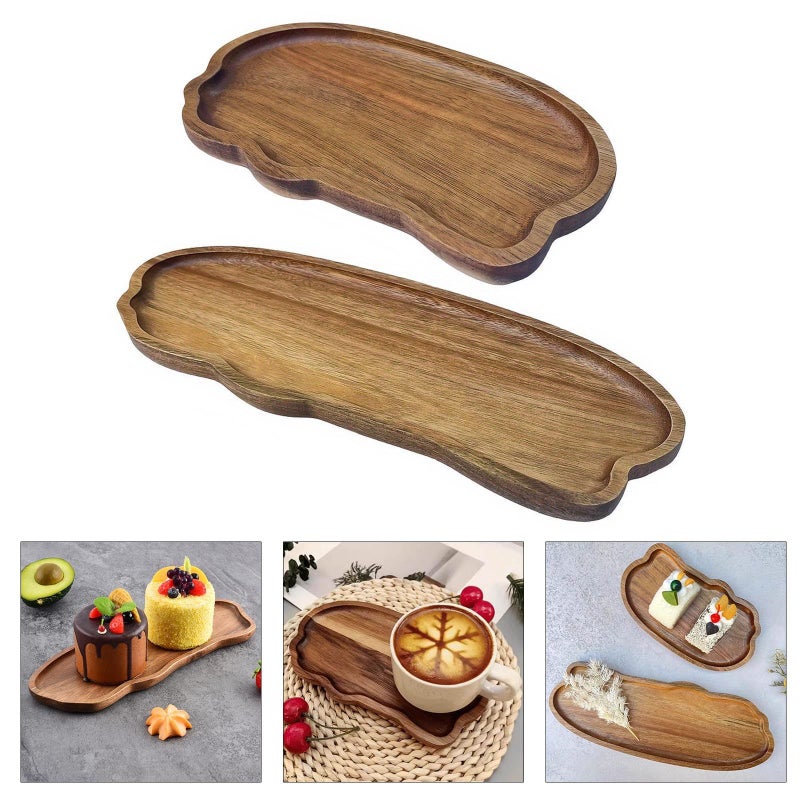 Artistic Wooden Cloud Shape Serving Tray Thermal Protective Organizer for Elegant Dining Decoration - Image 3