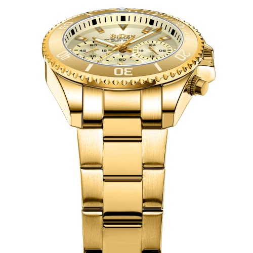 BIDEN Mens Watches Chronograph Stainless Steel Waterproof Date Analog Quartz Watch Business Casual Fashion Wrist Watches for Men, Black a, Quartz Watch,Chronograph - Image 3