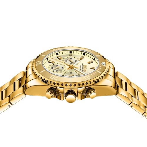 BIDEN Mens Watches Chronograph Stainless Steel Waterproof Date Analog Quartz Watch Business Casual Fashion Wrist Watches for Men, Black a, Quartz Watch,Chronograph - Image 4